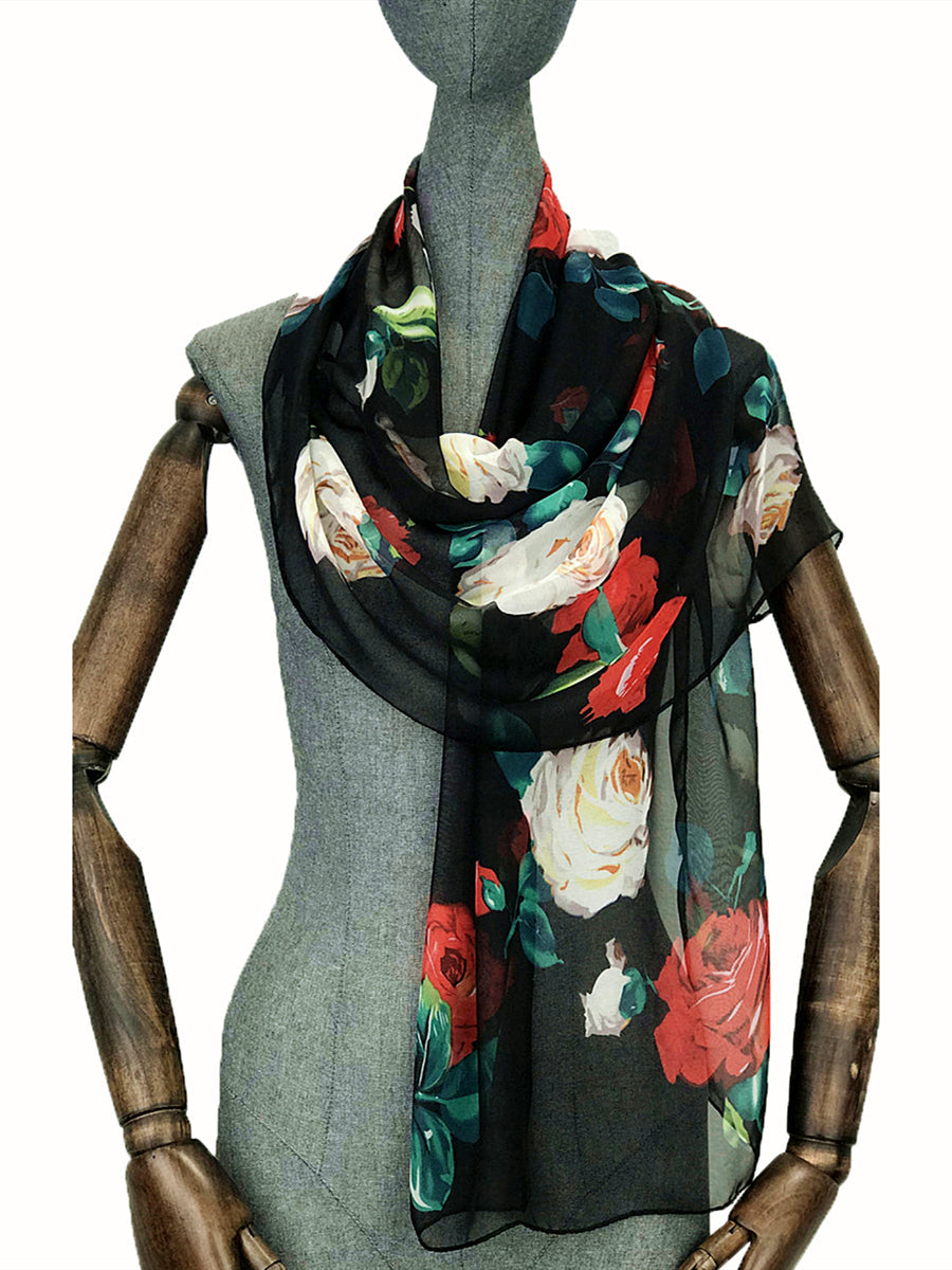 FennySun Women Silk Feeling Functionality Scarf