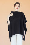 FennySun Women Lapel Design Knitted Style Poncho