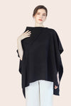 FennySun Women Lapel Design Knitted Style Poncho