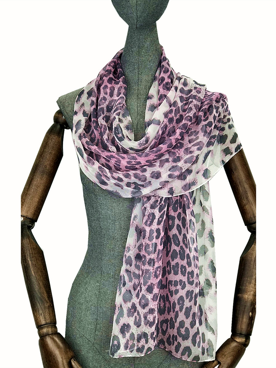 FeenySun Women Fashion Leopard Print Scarf