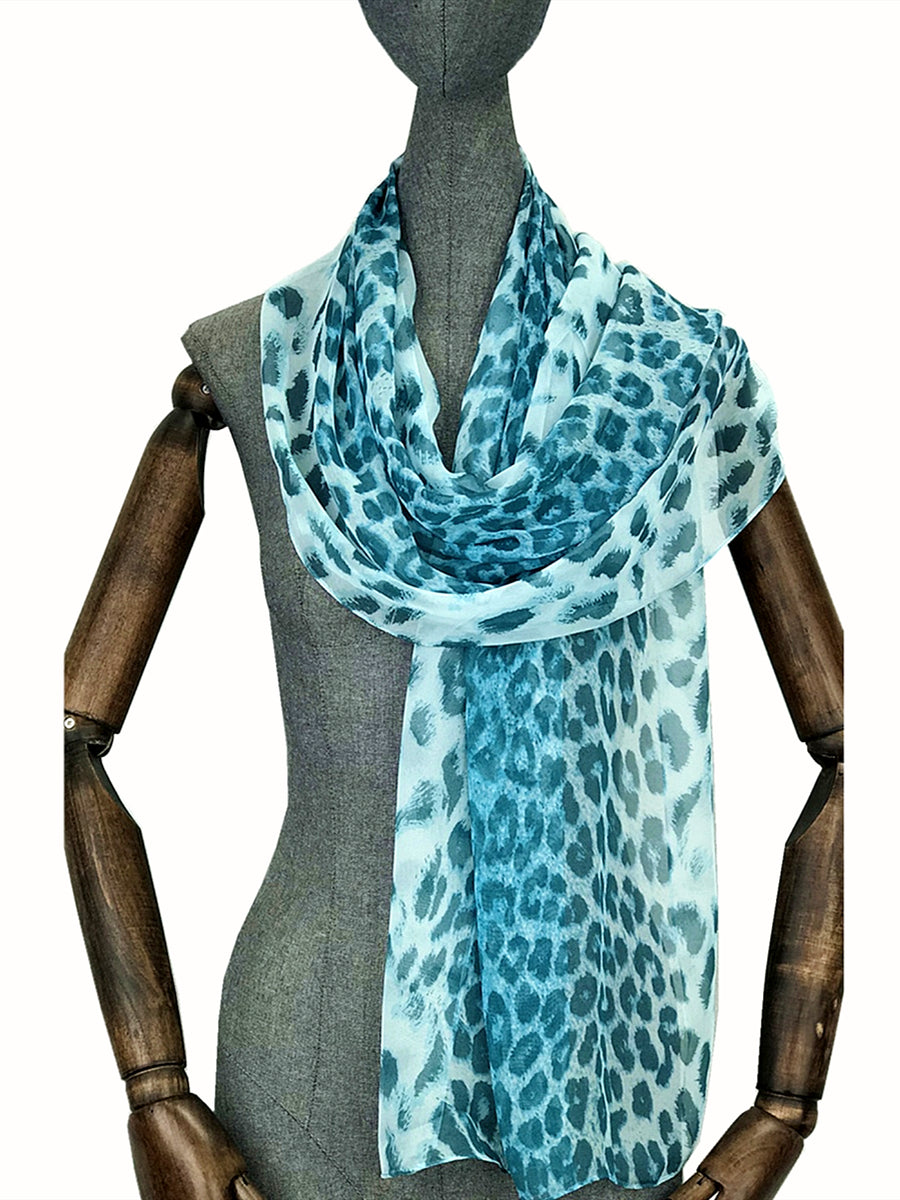 FeenySun Women Fashion Leopard Print Scarf