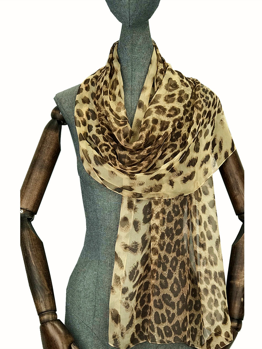 FeenySun Women Fashion Leopard Print Scarf