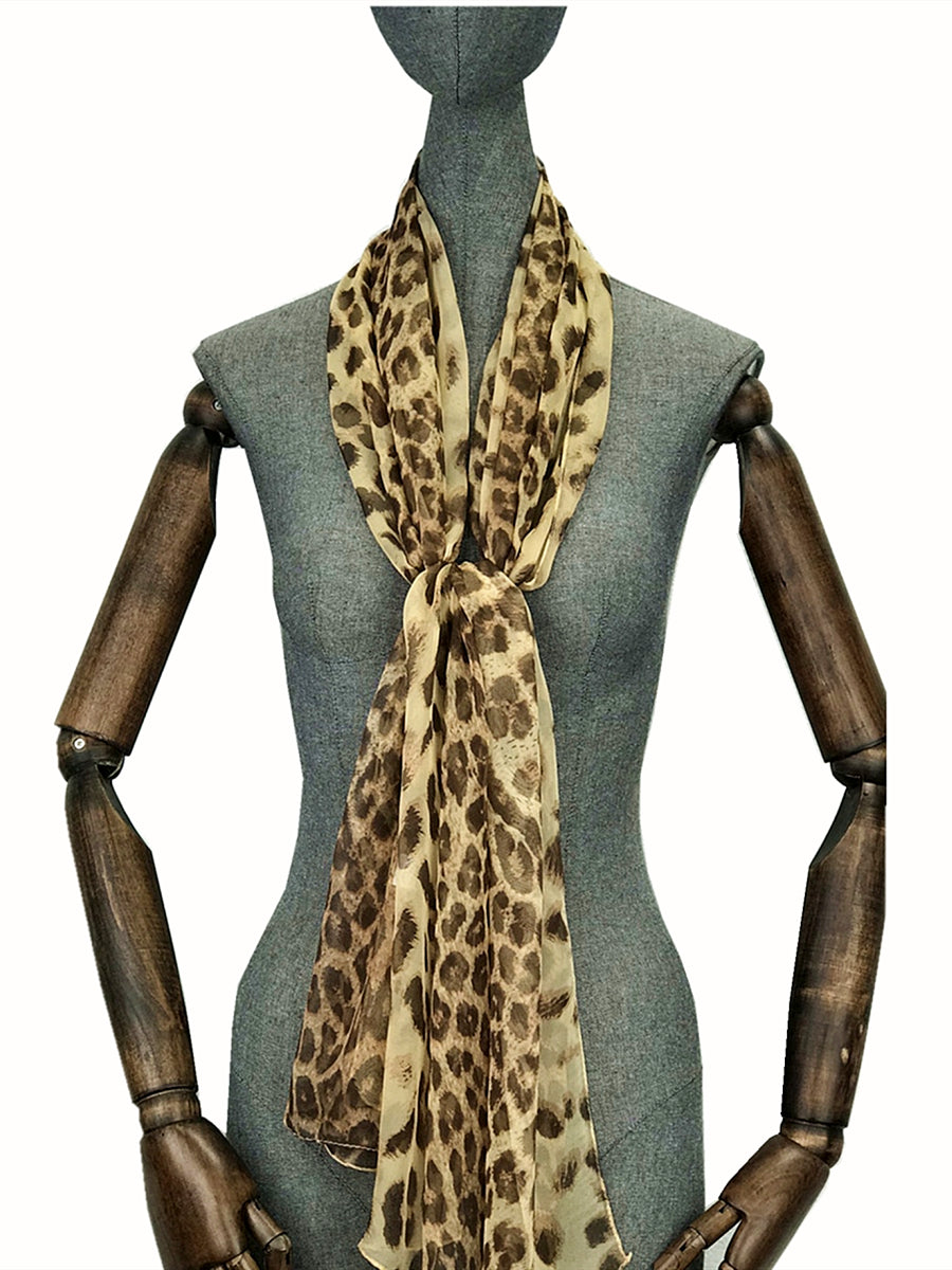 FeenySun Women Fashion Leopard Print Scarf