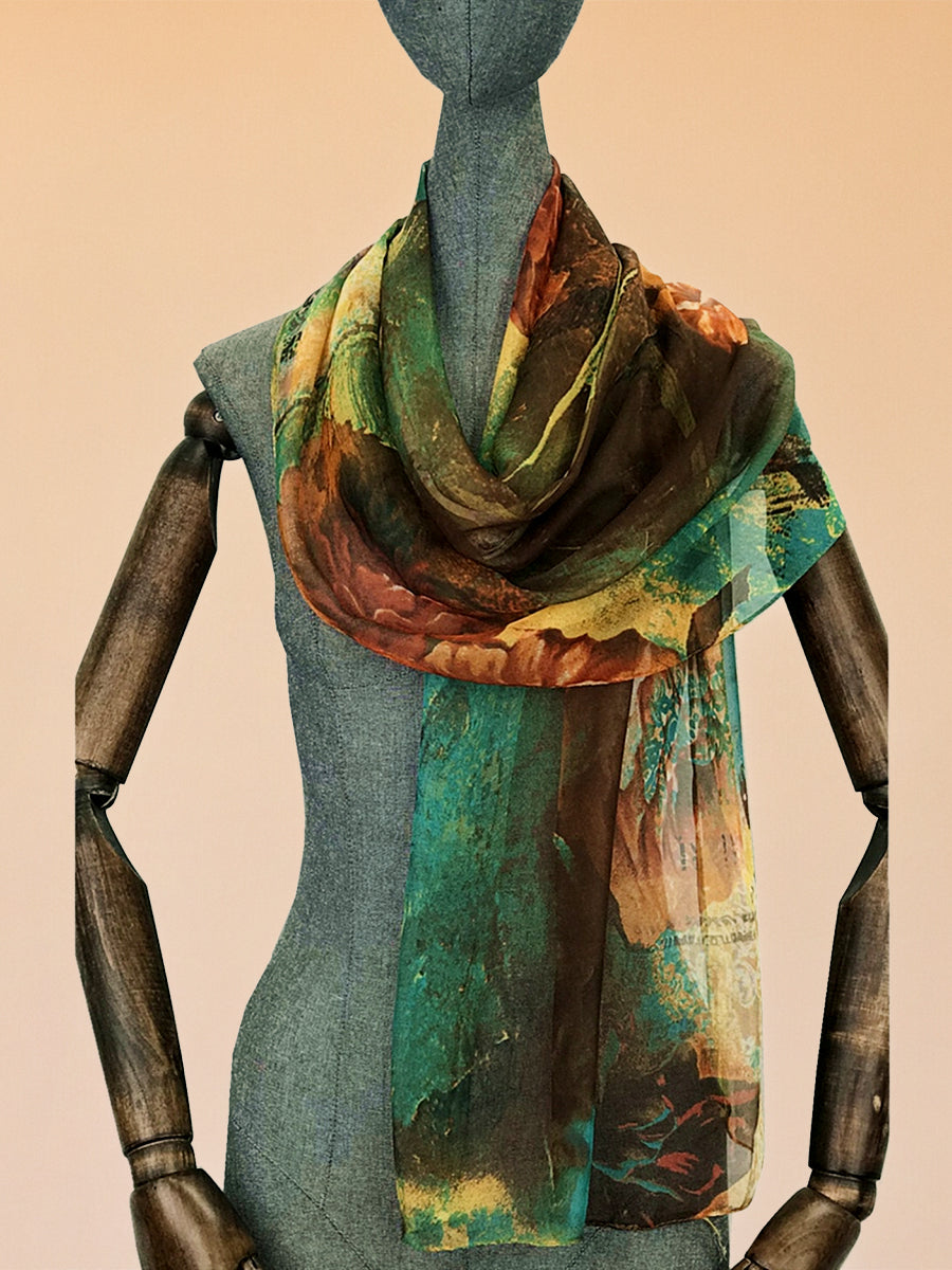 FennySun Women Fashion Tie Dye Printing Scarf