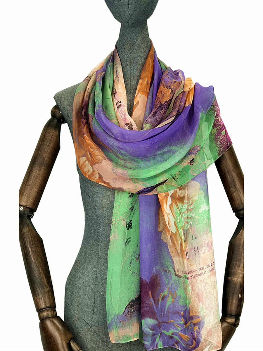 FennySun Women Fashion Tie Dye Printing Scarf