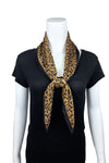 FennySun Women Fashion Pleated Design Leopard Print Square Scarf