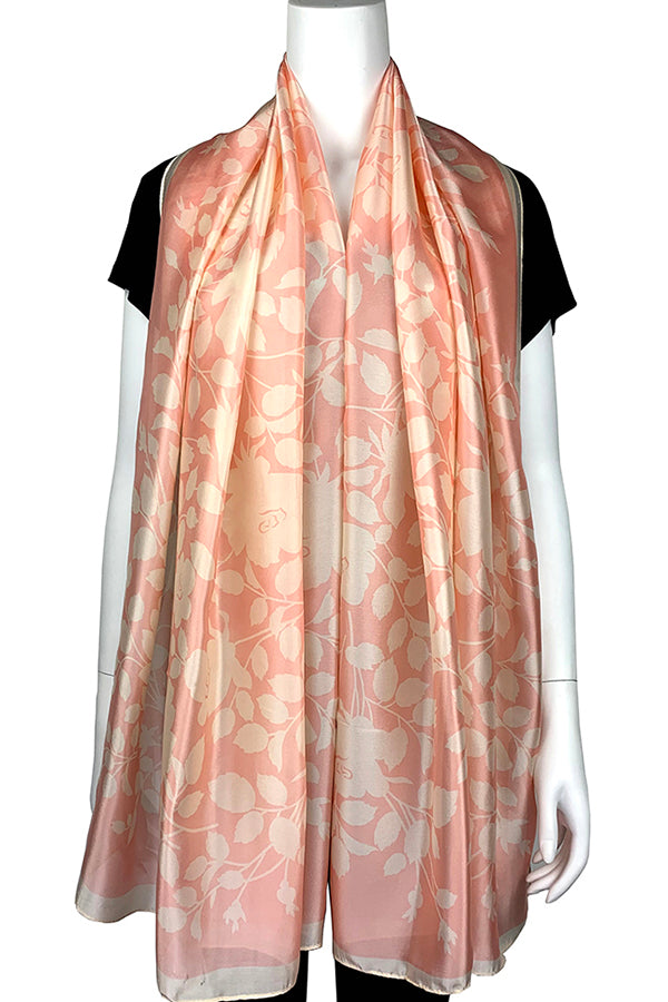 FennySun Women Chic Silk Feel Flower Print Scarf