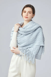 FennySun Women Fahion Knitted Pattern Large Scarf