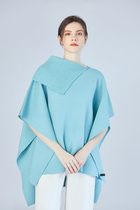 FennySun Women Lapel Design Poncho