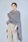 FennySun Women Knitted Fabric Artificial Fur Soft Warm Shawl