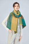 FennySun Women Pleated Style Square Pattern Scarf