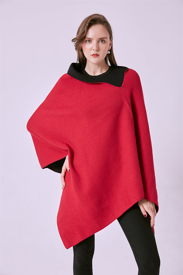 FennySun Women Fashion Knitted Style Lapel Poncho