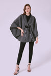 FennySun Women Fashion Belt Poncho Edging Shawl