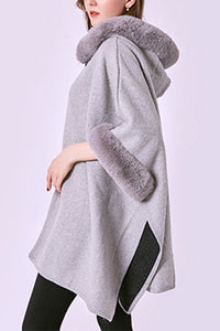 Shawl Knitted Faux Fur Style 18046