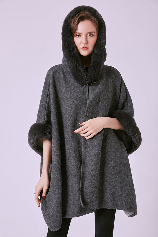 FennySun Women Fashion Wool Collar Multifunctional Poncho Shawl