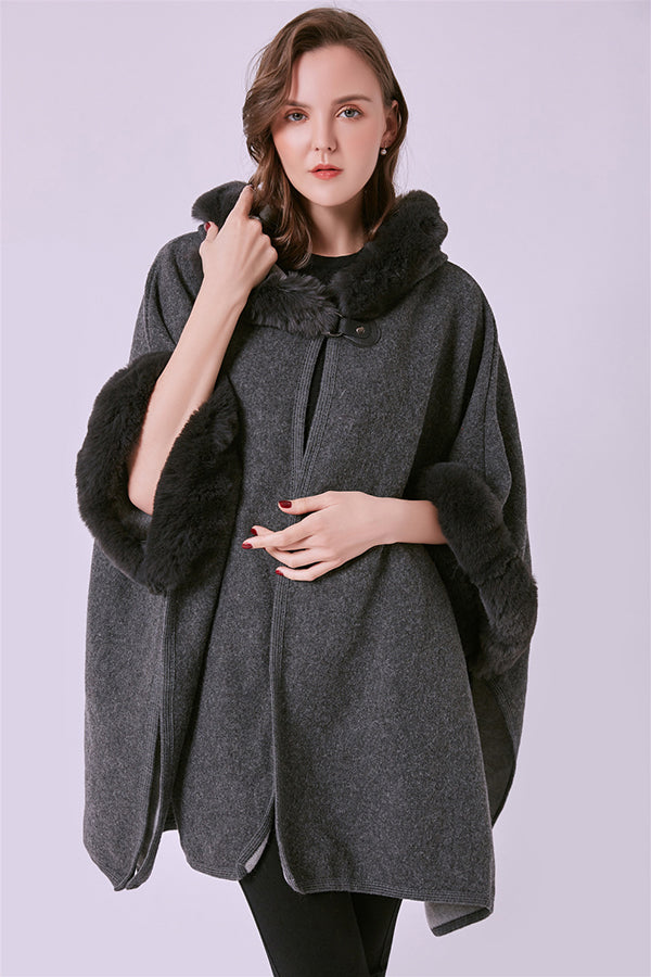 FennySun Women Fashion Wool Collar Multifunctional Poncho Shawl