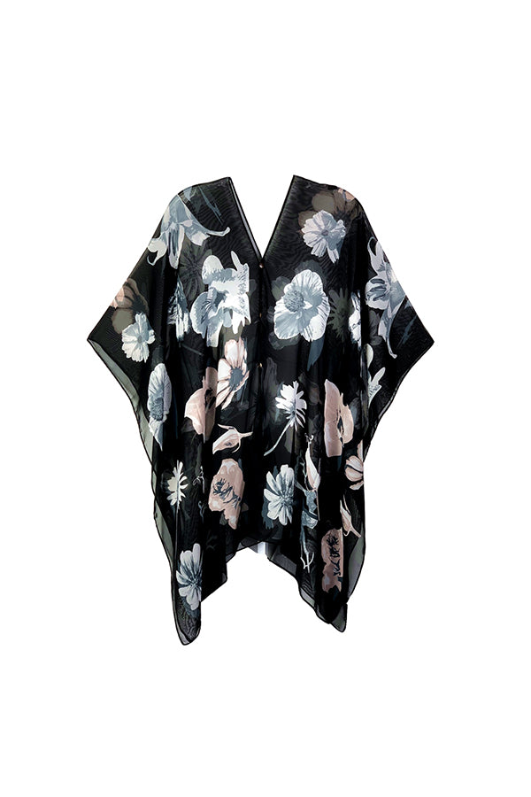 FennySun Women Fashion Floral Printed Beachwear Cape Swimwear