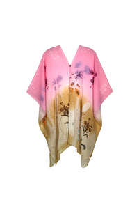 FennySun Women Fashion Floral Print Beachwear Cape Swimwear