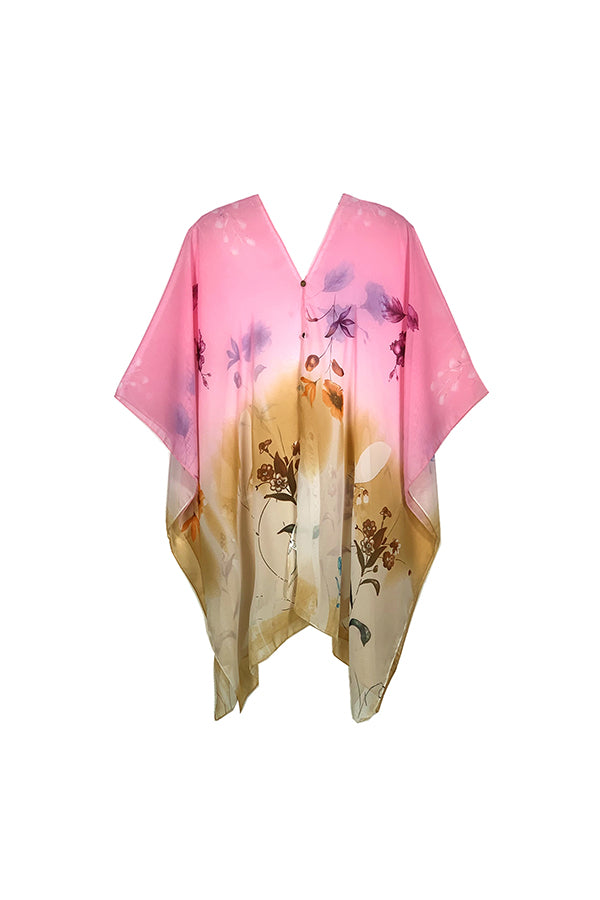 FennySun Women Fashion Floral Print Beachwear Cape Swimwear