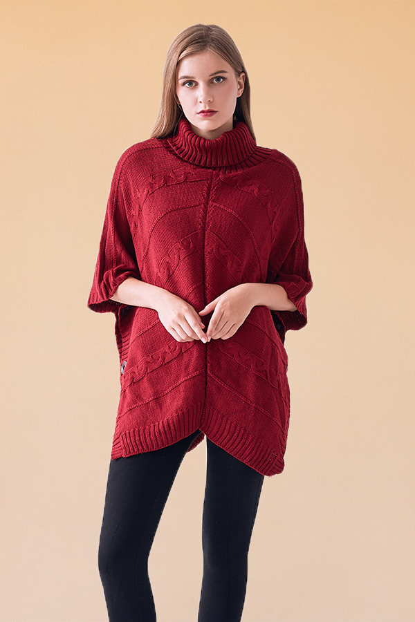 FennySun Women Fashion Knit Pullover Poncho