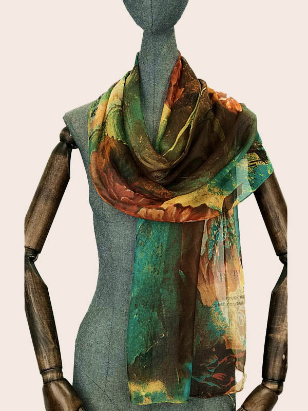 FennySun Women Fashion Tie Dye Printing Scarf