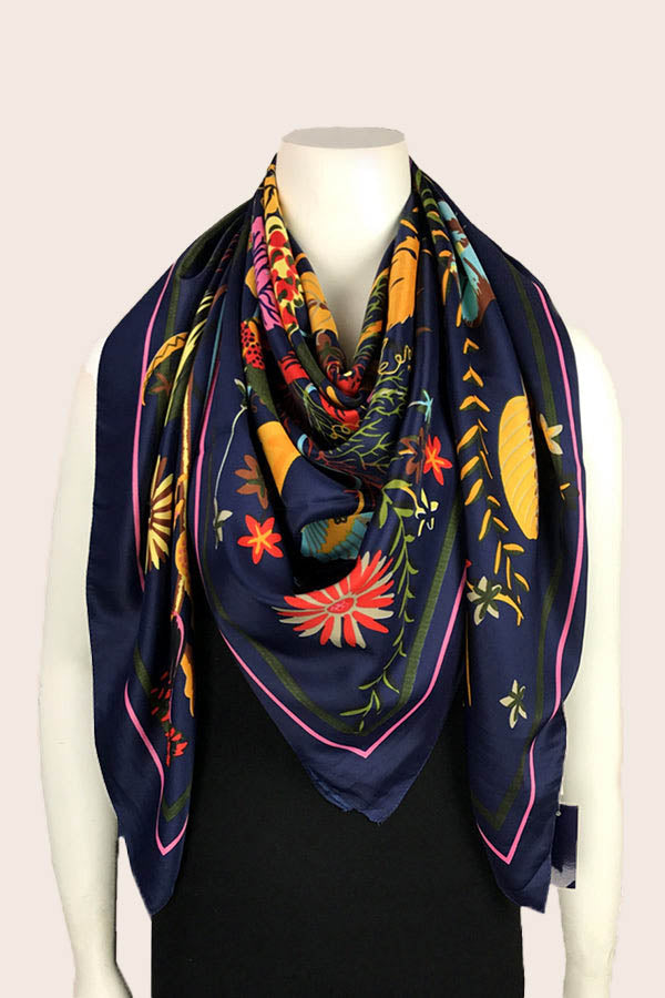 FennySun Women Silk Feeling Environmental Protection Printing Scarf